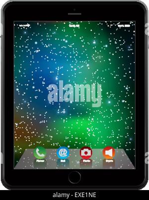 realistische Tablet Similar To iPad Fotostil isoliert auf weißem Hintergrund Stock Vektor