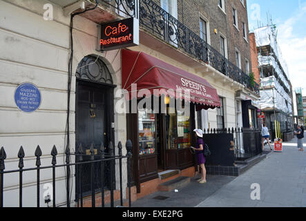 Speedy es Sandwich Bar und Cafe in Camden, die vor kurzem in der BBC-Serie Sherlock vorgestellt. Stockfoto