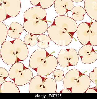 Nahtlose Muster mit Äpfeln. Vektor-Illustration. Stock Vektor