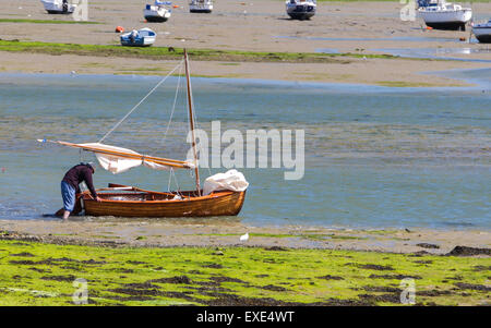 Emsworth Dorf und Hafen, an einem schönen Tag war die Flut, 10. Juli 2015 Stockfoto