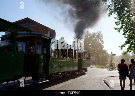 Chiemsee Bahn touristischen Dampfzug, Chiemsee, Chiemgau, Oberbayern, Deutschland, Europa. Stockfoto