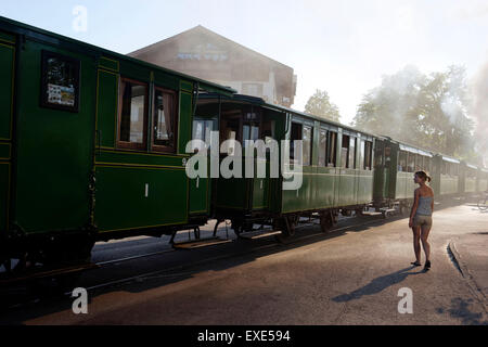 Chiemsee Bahn touristischen Dampfzug, Chiemsee, Chiemgau, Oberbayern, Deutschland, Europa. Stockfoto