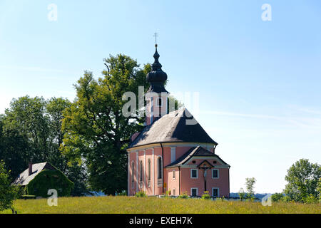 Kirche Maria Mühlberg Wallfahrt, Waging am See, Chiemgau, Upper Bavaria, Bayern, Deutschland Stockfoto