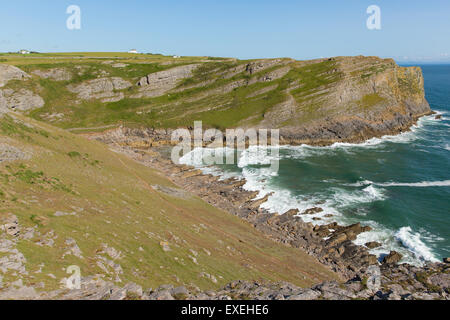 Mewslade Bay The Gower Halbinsel South Wales UK in der Nähe von Rhossili Strand und Herbst Bay im Sommer walisischen Südküste Stockfoto