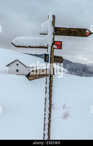 Ibañeta Bergpass. Roncesvalles, Navarra, Spanien Stockfoto