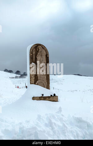 Ibañeta Bergpass. Roncesvalles, Navarra, Spanien Stockfoto