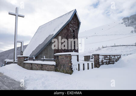 Ibañeta-Kapelle. Roncesvalles, Navarra, Spanien Stockfoto