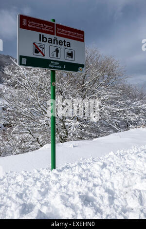 Ibañeta Bergpass. Roncesvalles, Navarra, Spanien Stockfoto