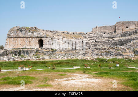 Milet war eine antike griechische Stadt, die aus dem 8. Jahrhundert v. Chr. im Westen heute Türkei floriert. Das Theater hatte 25000 Sitz Stockfoto