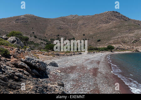 Lethra Strand, Tilos. Stockfoto