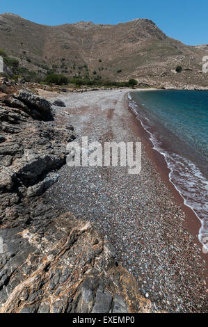 Lethra Strand, Tilos. Stockfoto