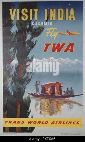 TWA Indien Poster Stockfoto