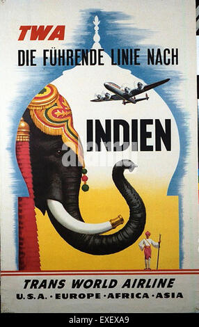 TWA-deutsche Indien-Poster Stockfoto