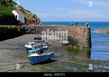 Porthgain Hafen an der Nordküste Pembrokeshire, Wales Stockfoto