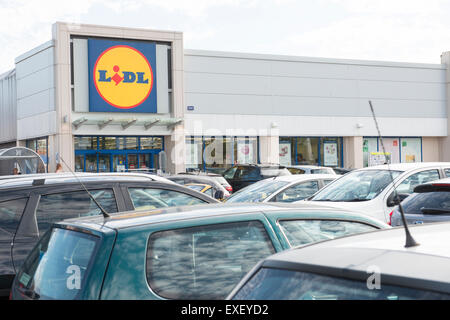 Lidl-Supermarkt in Borehamwood Einkaufszentrum Stockfoto