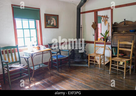 Doon Heritage Village Familienzimmer Bauernhof Haus Wohnzimmer Stockfoto