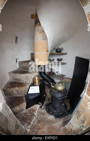 Im Inneren der North Queensferry Light Tower, North Queensferry, Fife Stockfoto