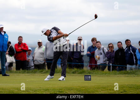 Gullane Golfclub, Aberdeen, Schottland. 11. Juli 2015. Aberdeen Asset Management Scottish Open Golf Turnier, 3. Lauf. Ricky Fowler fahren vom 10. Abschlag © Action Plus Sport/Alamy Live News Stockfoto