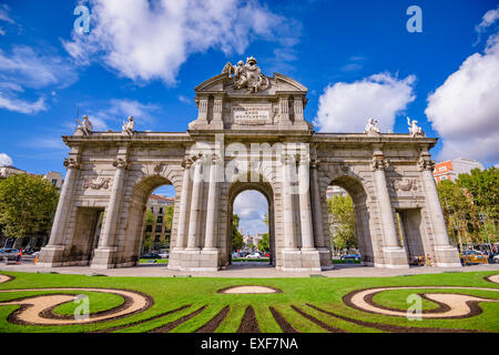 Madrid, Spanien am Tor Puerta de Alcala. Stockfoto