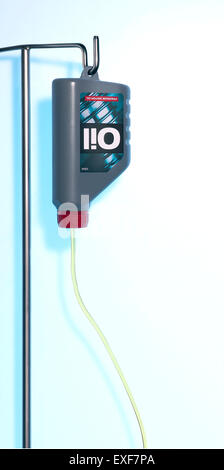 Eine Flasche Öl von einem Krankenhaus Stand hängen Stockfoto