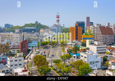 Die Innenstadt von Stadtbild Wakayama City, Japan. Stockfoto