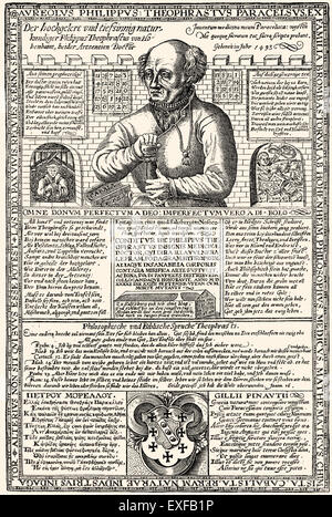 Deutsche Broschüre, Paracelsus, 1493-1541, ein Schweizer Arzt, Alchemist, Astrologe, Mystiker, Philosoph und Lay Theologe Stockfoto