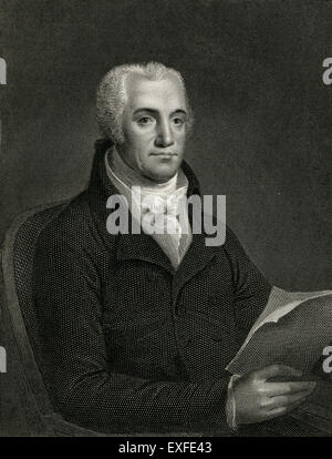 Antike c1860 Gravur, Joel Barlow. Joel Barlow (1754-1812) war ein amerikanischer Dichter, Diplomat und Politiker. In der Politik, die er unterstützt die französische Revolution und war ein glühender Jeffersonian. Stockfoto