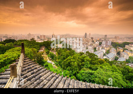 Fuzhou, Fujian, China Innenstadt Stadtbild von Zhenai Turm. Stockfoto