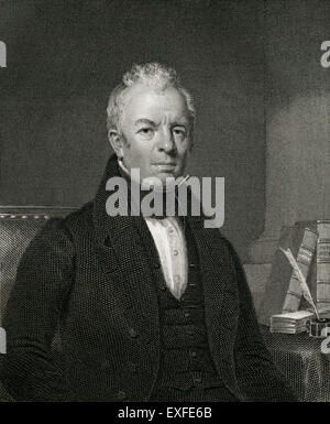 Antike c1860 Gravur, James Kent LL.D. James Kent (1763-1847) war ein US-amerikanischer Jurist und Rechtswissenschaftler. Er war der Autor von Kommentaren auf amerikanischem Recht. Stockfoto