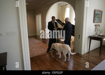 Vizepräsident Cheney Gespräche mit David Addington an das Vereinigte Königreich Stockfoto