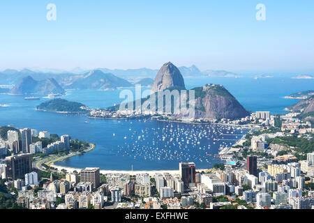 Zuckerhut und Rio de Janeiro Stadtbild, Brasilien. Stockfoto