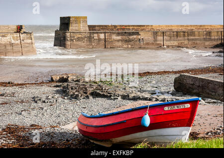Gesamtansicht der Craster Hafen auf ein Herbstnachmittag. Stockfoto