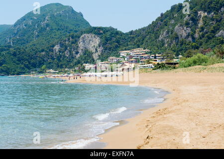 Glyfada Strand von Korfu Greecee während des Tages Stockfoto