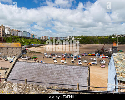 Tenby Hafen in Carmarthen Bay, Pembrokeshire, South West Wales, UK Europe Stockfoto