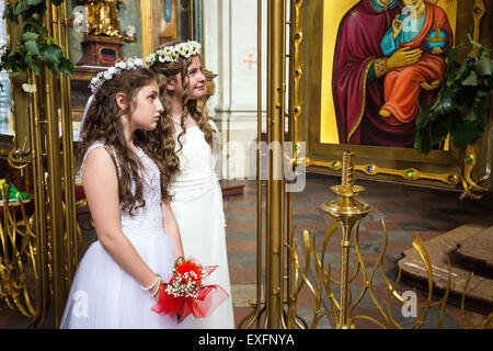 Innenraum der St. Clemens Kirche, Karlova Straße, Prag, Tschechische Republik, Europa Stockfoto