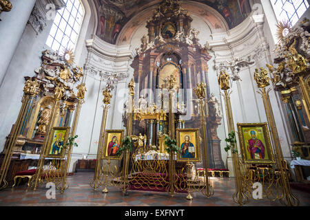 Innenraum der St. Clemens Kirche, Karlova Straße, Prag, Tschechische Republik, Europa Stockfoto