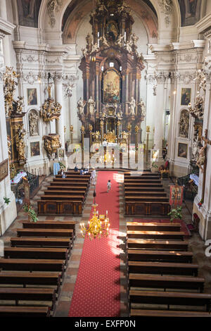 Innenraum der St. Clemens Kirche, Karlova Straße, Prag, Tschechische Republik, Europa Stockfoto