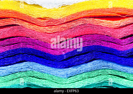 Detail der bunten Krepp-Papier Textur Hintergrund Stockfoto
