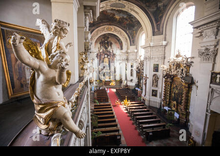 Innenraum der St. Clemens Kirche, Karlova Straße, Prag, Tschechische Republik, Europa Stockfoto