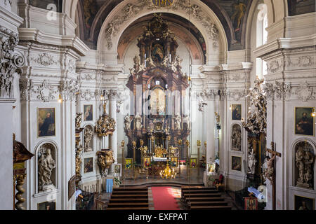 Innenraum der St. Clemens Kirche, Karlova Straße, Prag, Tschechische Republik, Europa Stockfoto