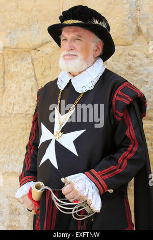 Offizier des Ordens von St. John in Fort Saint Elmo in Valletta, Malta Stockfoto