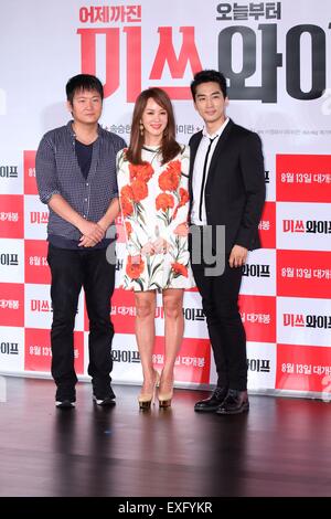 Seung-Heon Song besucht die Pressekonferenz von seinem neuen Film Miss Frau in Seoul, Südkorea am 13. Juli 2015. (China und Südkorea) Stockfoto