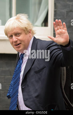 Downing Street, London, July14th 2015. Bürgermeister von London und Schrank Mitglied Boris Johnson kommt in 10 Downing Street für wöchentlichen Kabinettssitzung der Regierung. Bildnachweis: Paul Davey/Alamy Live-Nachrichten Stockfoto
