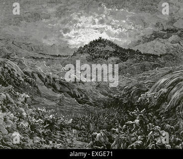 Die ägyptische Armee ertrunken im Roten Meer. Das Buch Exodus. Kapitel 14. Verse 27 bis 31. Stich von Gustave Dore (1832-1883). Stockfoto