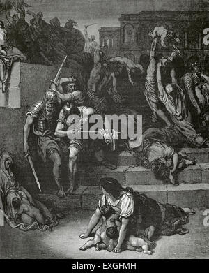 Massaker der unschuldigen Kinder. Illustration von Gustave Dore (1832-1883). Stockfoto