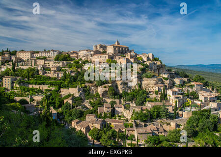 Blick über das Dorf von Gordes, Vaucluse, Provence, Frankreich Stockfoto