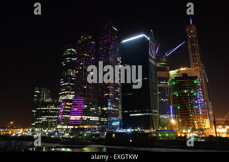 Moskau internationales Geschäftszentrum, ist ein anderer Name Moskau in Moskau bei Nacht Stockfoto