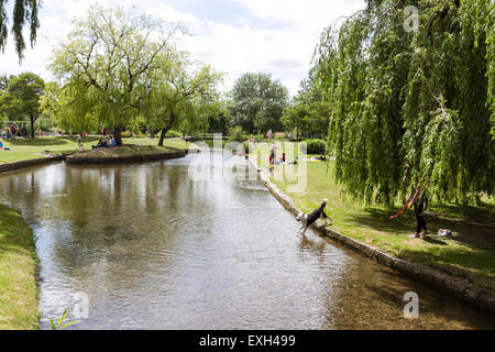 Ein Spaziergang rund um Salisbury Stadt und Gärten. Stockfoto