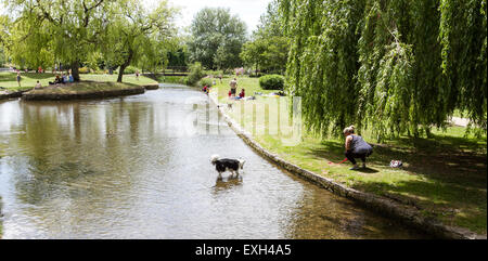 Ein Spaziergang rund um Salisbury Stadt und Gärten. Stockfoto