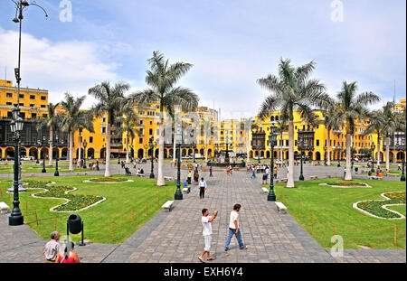 Plaza Mayor Plaza de Armas Lima Peru Südamerika Stockfoto